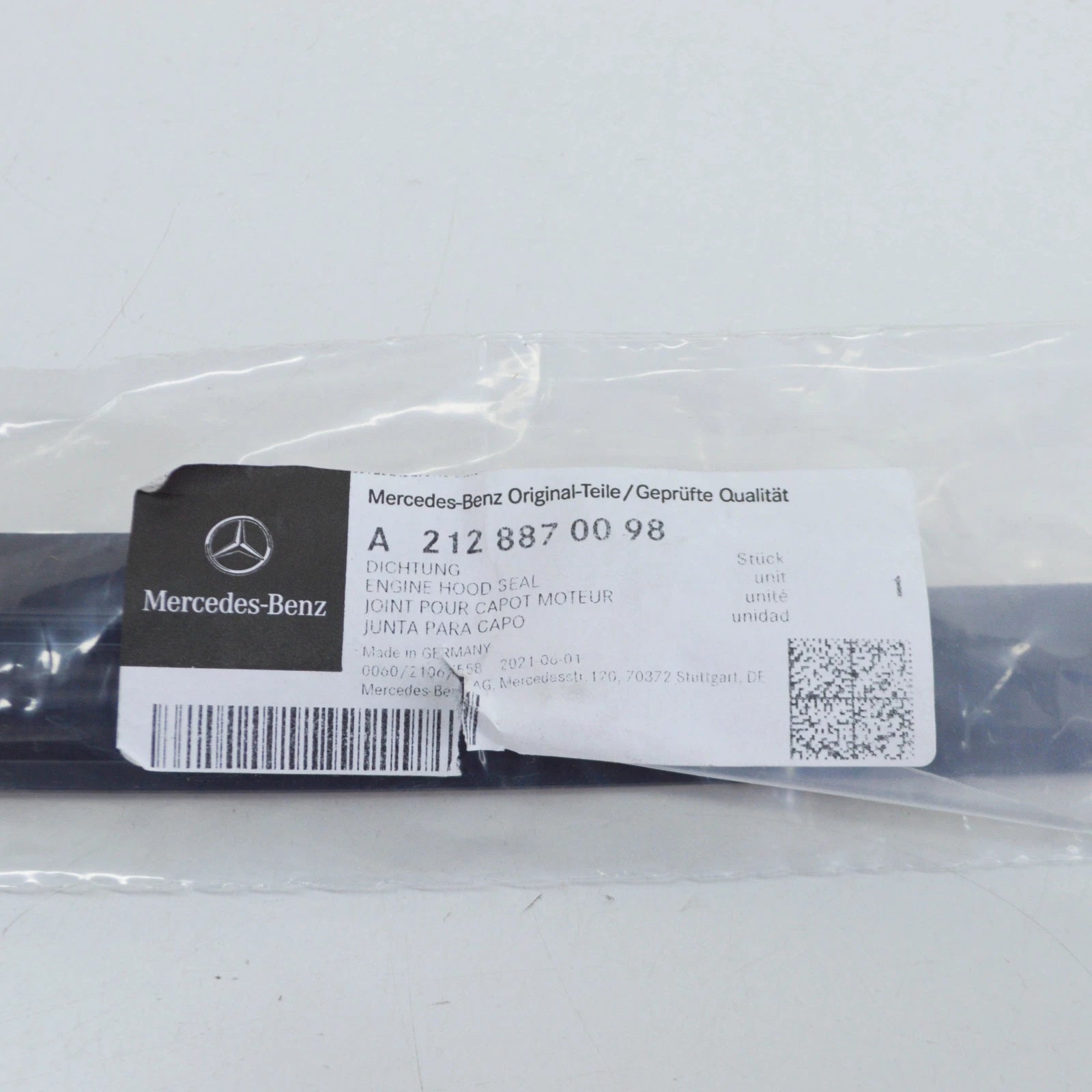 NEW MERCEDES-BENZ E W212 FRONT ENGINE HOOD GASKET A2128870098 ORIGINAL
