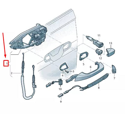 NEW AUDI Q8 4MN FRONT LEFT DOOR HANDLE MOUNTING BAR LHD 4N1837811B
