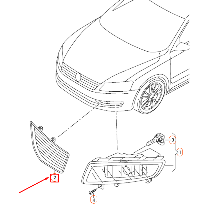 NEW VOLKSWAGEN PASSAT B8 FRONT LEFT FOG LIGHT TRIM 561941777B ORIGINAL