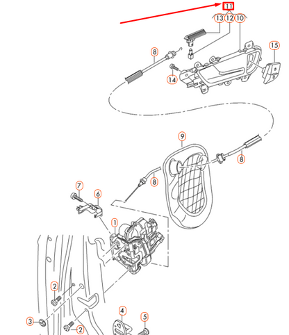 NEW AUDI A4 B8 LEFT FRONT DOOR INNER ACTUATOR LHD 8K0837019G7PE ORIGINAL