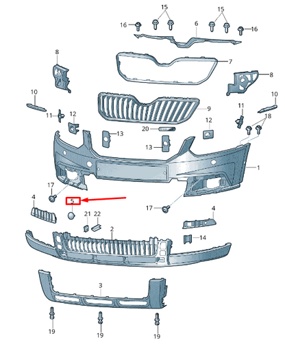 new skoda yeti 5l front bumper tow hitch trim 5l0807241a original