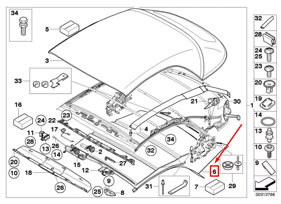 NEW BMW 1 CABRIO E88 INTERNAL HEAD LINING 54347174783 7174783 ORIGINAL
