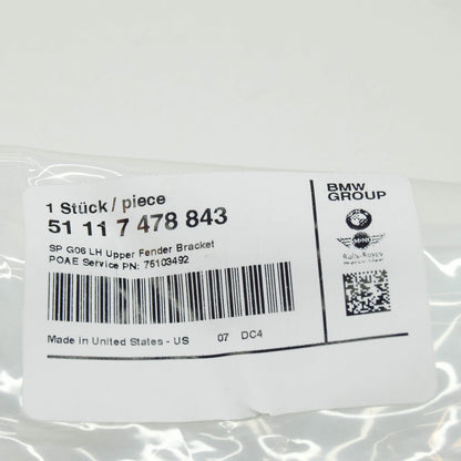 NEW BMW X6G06 FRONT LEFT UPPER BUMPER TOP GUIDE 7478843 51117478843 ORIGINAL