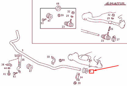 new mercedes-benz e w124 front torsion bar rubber mounting a1243235185 original