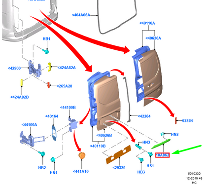 new ford tourneo connect mk2 rear door number plate lamp cover 1822638 original