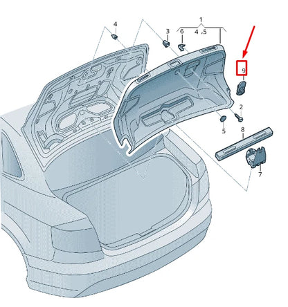 NEW AUDI RS3 EMERGENCY TRUNK RELEASE LEVER 8V5880701A
