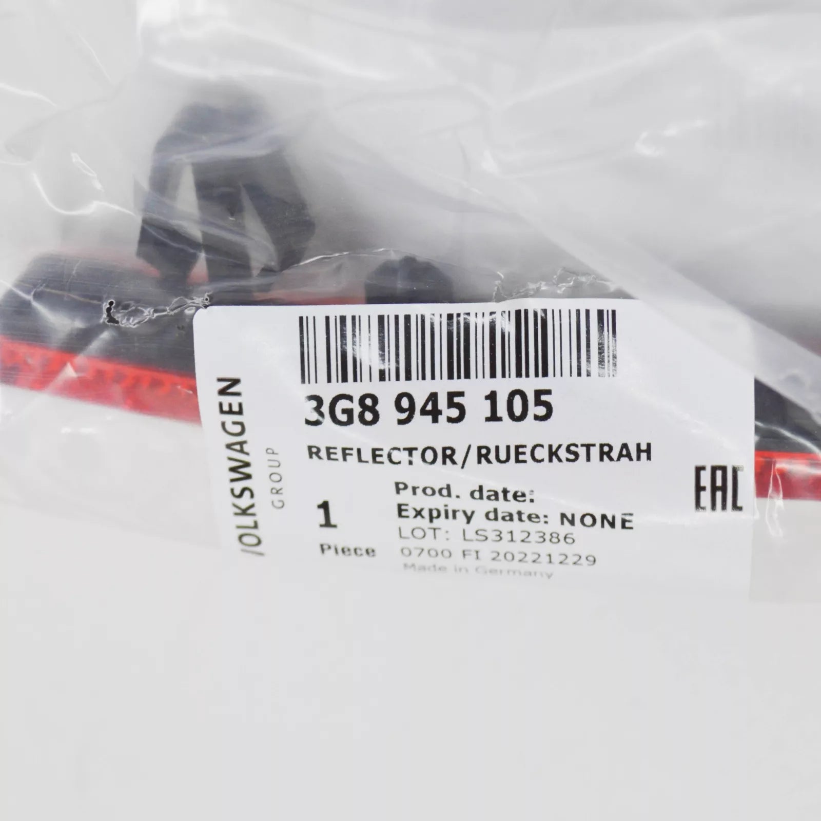 NEW VW ARTEON 3H REAR LEFT OUTER BUMPER REFLECTOR 3G8945105 ORIGINAL