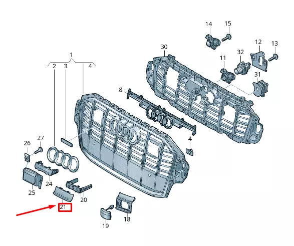 NEW AUDI Q7 4M 5 RIGHT RADIATOR GRILLE TRIM 4M0853663RN4 4M0853663 RN4
