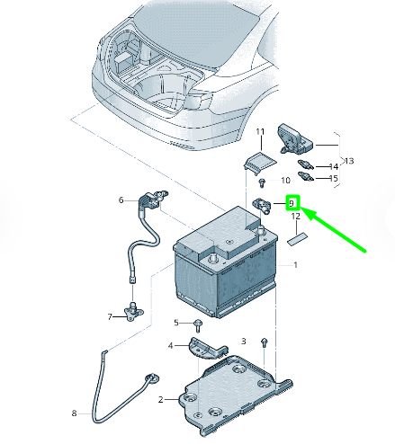 new volkswagen passat b8 3g battery terminal clamp 5c6915135a original