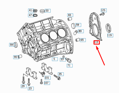 NEW MERCEDES-BENZ E W210 CRANKSHAFT SEALING REAR COVER A1120110208 ORIGINAL