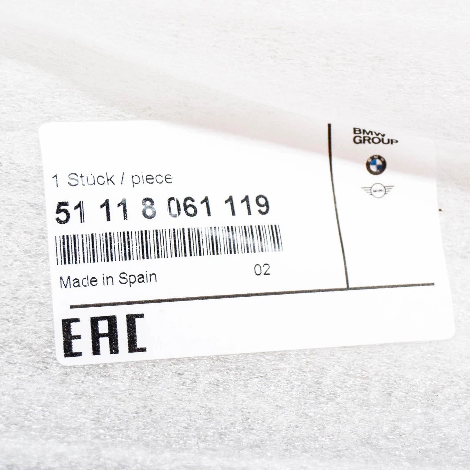 NEW BMW 7 G11 FRONT M BUMPER LEFT GRILLE CHROME TRIM 51118061119 2016 ORIGINAL