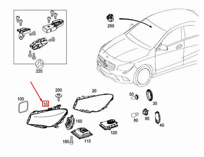 NEW MERCEDES-BENZ CLA COUPE C117 FRONT LEFT HEADLIGHT LHD A1178200361 ORIGINAL