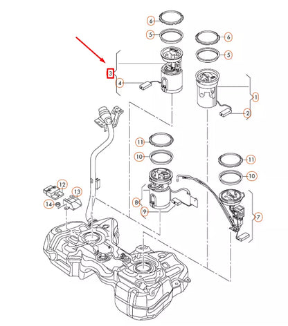 NEW AUDI Q3 8U RIGHT SIDE FUEL DELIVERY MODULE 5N0919087J ORIGINAL