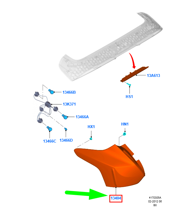 new ford focus c346 mk3 rear right taillight bm51-13404-ak 1825318 original