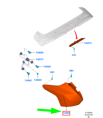 new ford focus c346 mk3 rear right taillight bm51-13404-ak 1825318 original