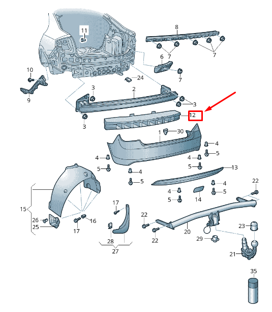 new skoda rapid nh rear bumper reinforcement foam 5jj807251 original