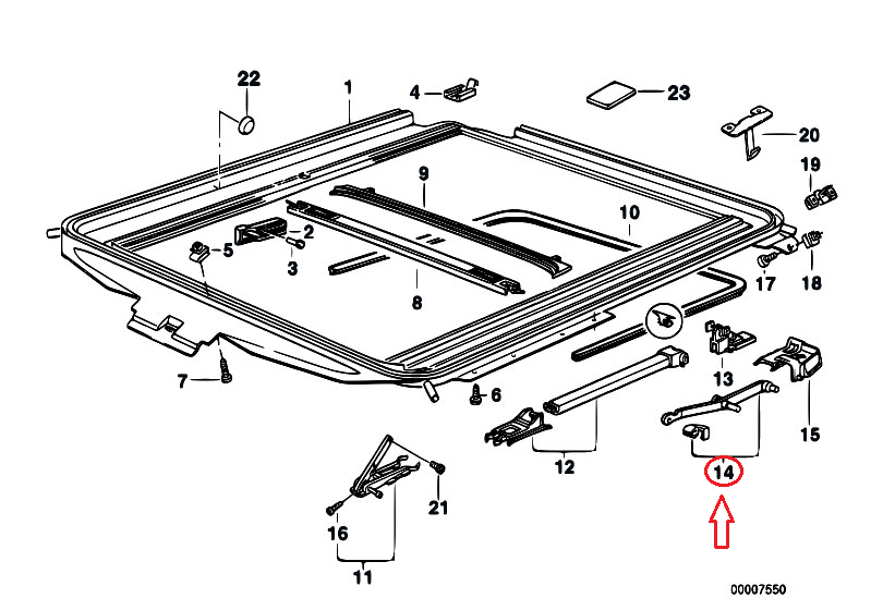 new bmw 3 e36 sunroof water channel repair kit 5412119050 original