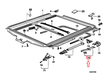 new bmw 3 e36 sunroof water channel repair kit 5412119050 original