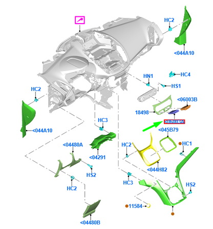 new ford kuga mk2 c520 dash panel credit car holder 2314267 original