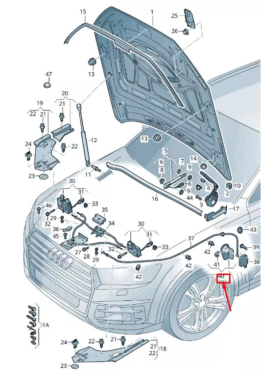 NEW AUDI Q7 4M LEFT HOOD RELEASE HANDLE LHD 4M1823533FSF3 4M1823533F SF3