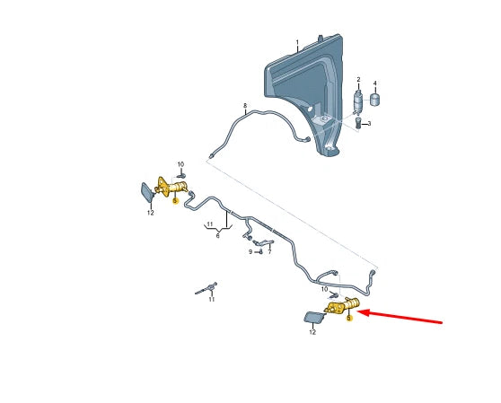 NEW AUDI Q7 4M FRONT RIGHT HEADLIGHT WASHER CYLINDER 4M0955102C ORIGINAL