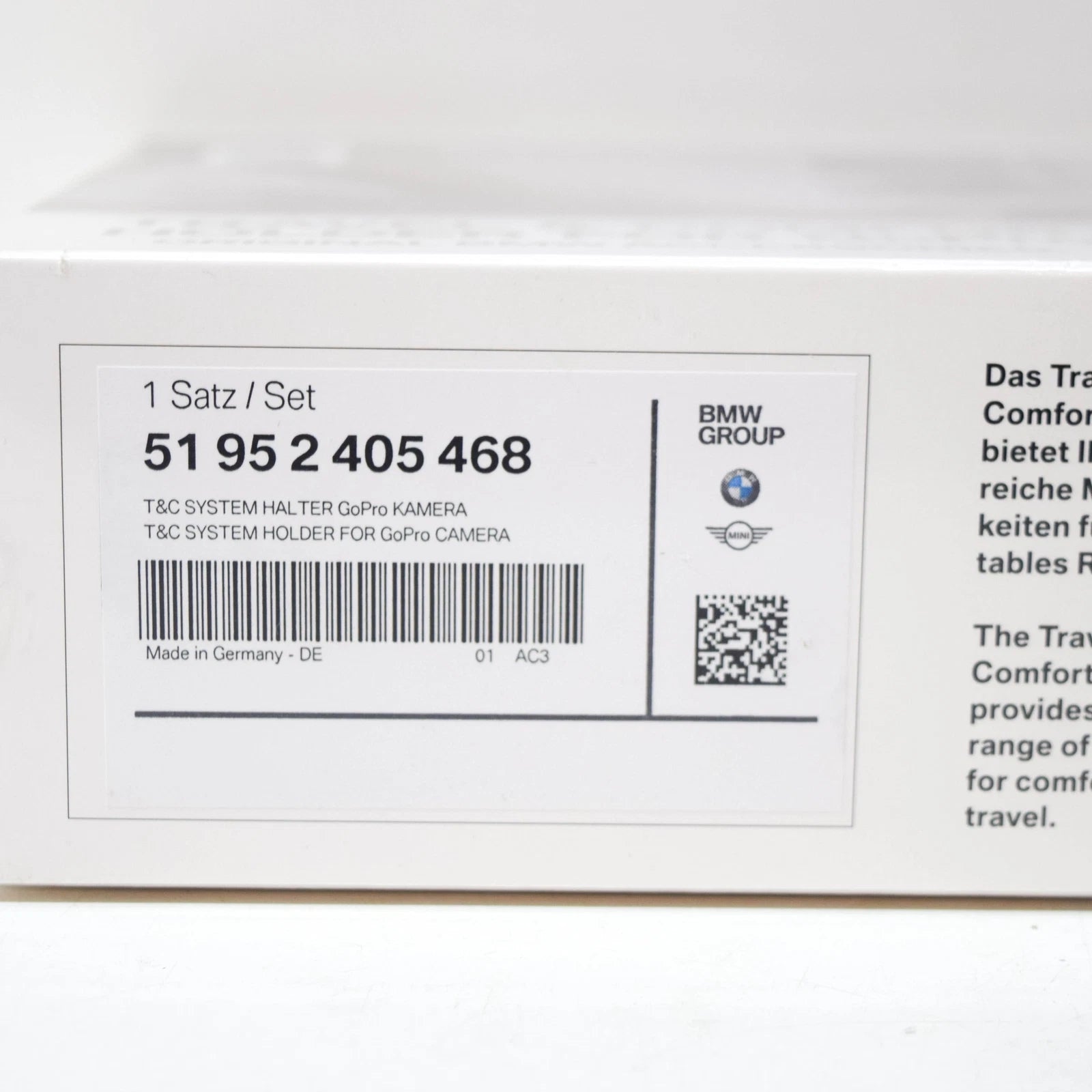 NEW BMW 1 F20 GOPRO HOLDER BRACKET 51952405468 2016 ORIGINAL