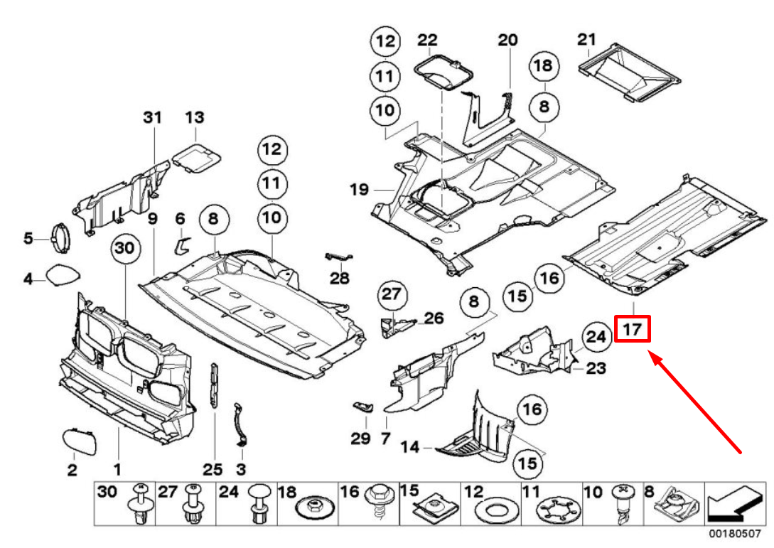 new bmw 5 e39 left lower body cover 51718176757 8176757 original