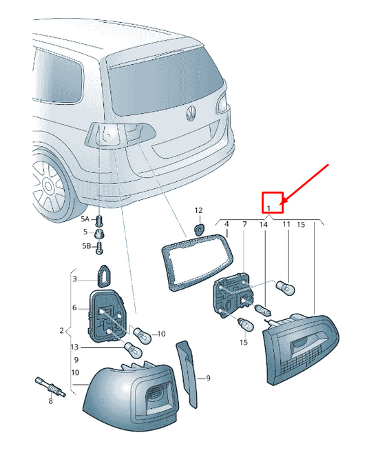 new vw sharan 7n rear right side tailgate taillight 7n0945094k original