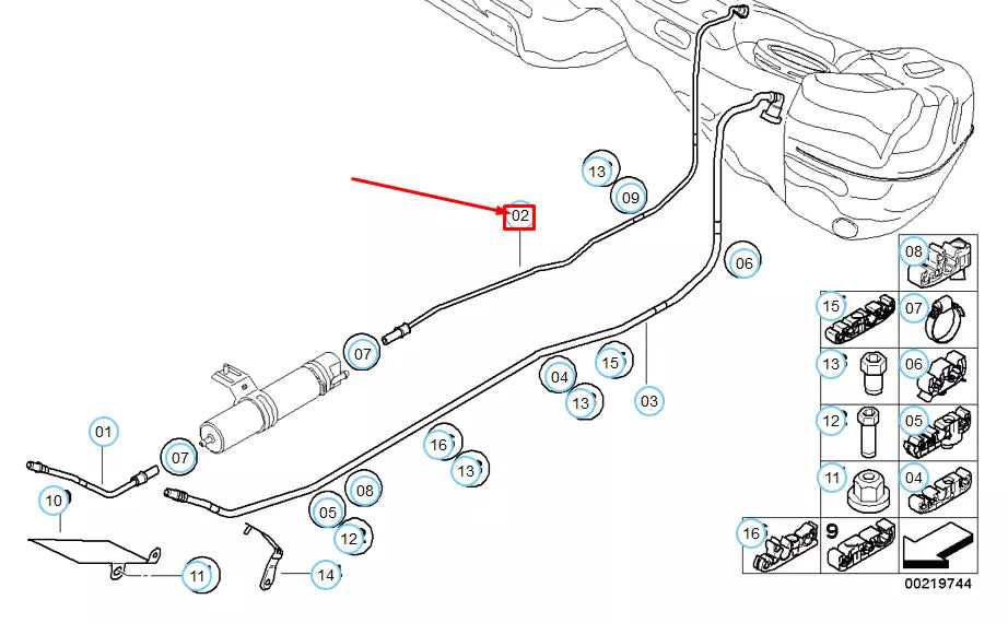 NEW BMW 3 E90 REAR FUEL FEED LINE 16126765745 6765745 ORIGINAL