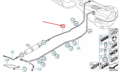 NEW BMW 3 E90 REAR FUEL FEED LINE 16126765745 6765745 ORIGINAL