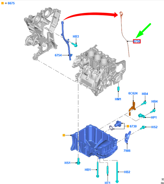 new ford transit custom mk1 oil dip stick 2386496 original