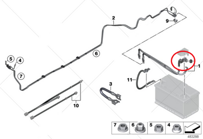 new bmw 3 f30 battery safety terminal 61139856124 original