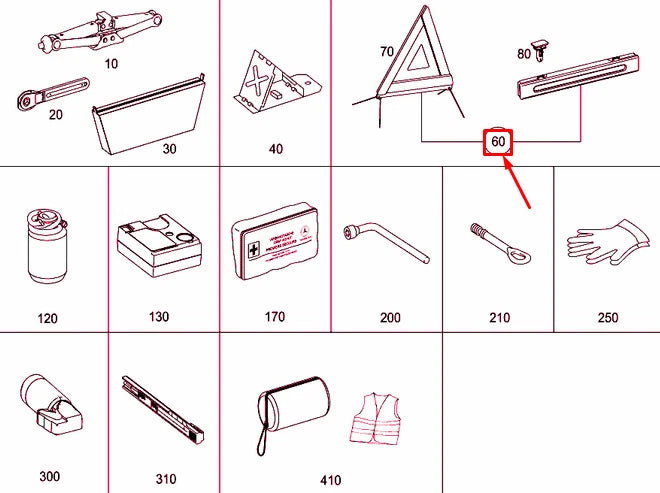NEW MERCEDES-BENZ CLA COUPE C117 WARNING TRIANGLE A0008900397 ORIGINAL