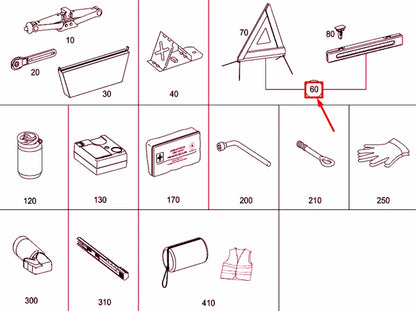 NEW MERCEDES-BENZ CLA COUPE C117 WARNING TRIANGLE A0008900397 ORIGINAL