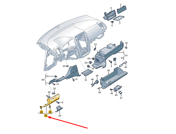new vw eos dash panel left trim cover lhd 1k1858365ah92w original