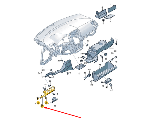 new vw eos dash panel left trim cover lhd 1k1858365ah92w original