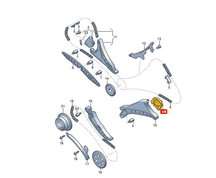 NEW VOLKSWAGEN TOUAREG CR7 ENGINE LEFT TIMING CHAIN TENSIONER 06M109217L