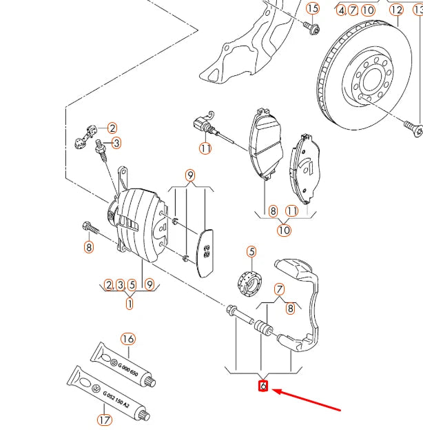 NEW AUDI A3 8V FRONT RIGHT BRAKE CALIPER CARRIER 8V0615126B ORIGINAL