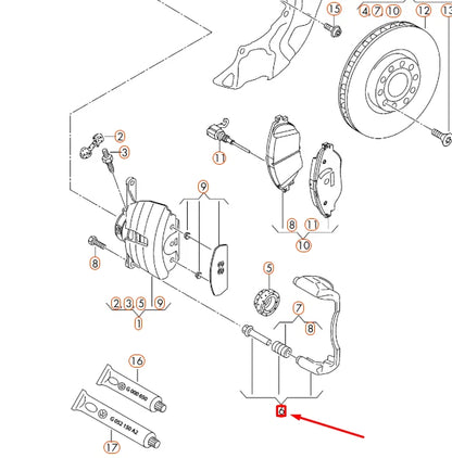 NEW AUDI A3 8V FRONT RIGHT BRAKE CALIPER CARRIER 8V0615126B ORIGINAL
