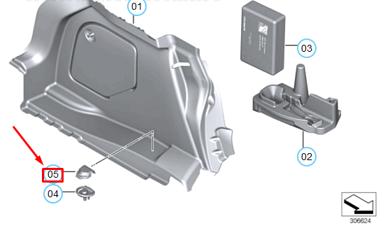 new bmw 1 f20 trunk trim fastening loop cover 51477274764 original