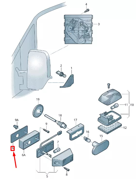 NEW VOLKSWAGEN CRAFTER 2F MK1 FRONT WING TURN SIGNAL SEAL 2D0945077D