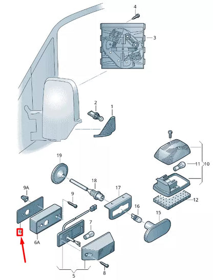 NEW VOLKSWAGEN CRAFTER 2F MK1 FRONT WING TURN SIGNAL SEAL 2D0945077D