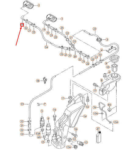 NEW AUDI A4 B7 WINDSHIELD WASHER HOSE ELBOW FITTING 1J0955665C ORIGINAL