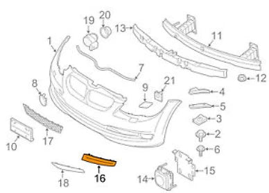 NEW BMW 3 E92 FRONT BUMPER RIGHT LOWER GRILLE 51117227924 7227924 ORIGINAL