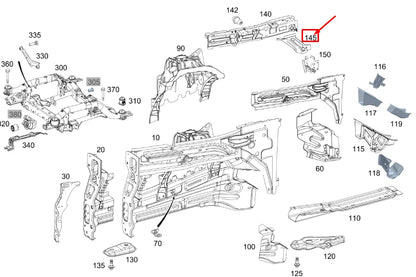 NEW MB GLE W167 FRONT LEFT LONGITUDINAL MEMBER STRUT A1676370500 ORIGINAL