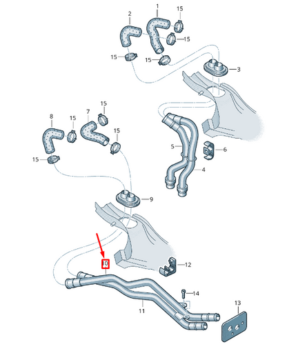 NEW AUDI Q7 4L ENGINE COOLANT PIPE LHD 7L0819928C ORIGINAL