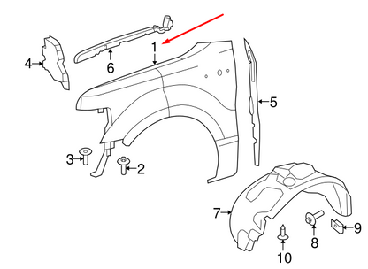 new ford ranger t6 mk3 front right fender 2353332 jb3b-2616005-ag original
