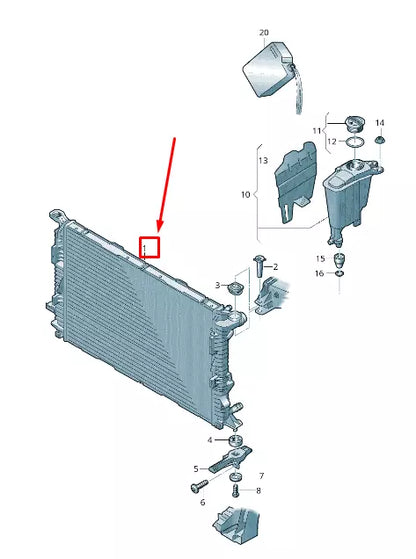 NEW AUDI A4 AVANT B8 ENGINE COOLANT RADIATOR 8K0121251AG ORIGINAL