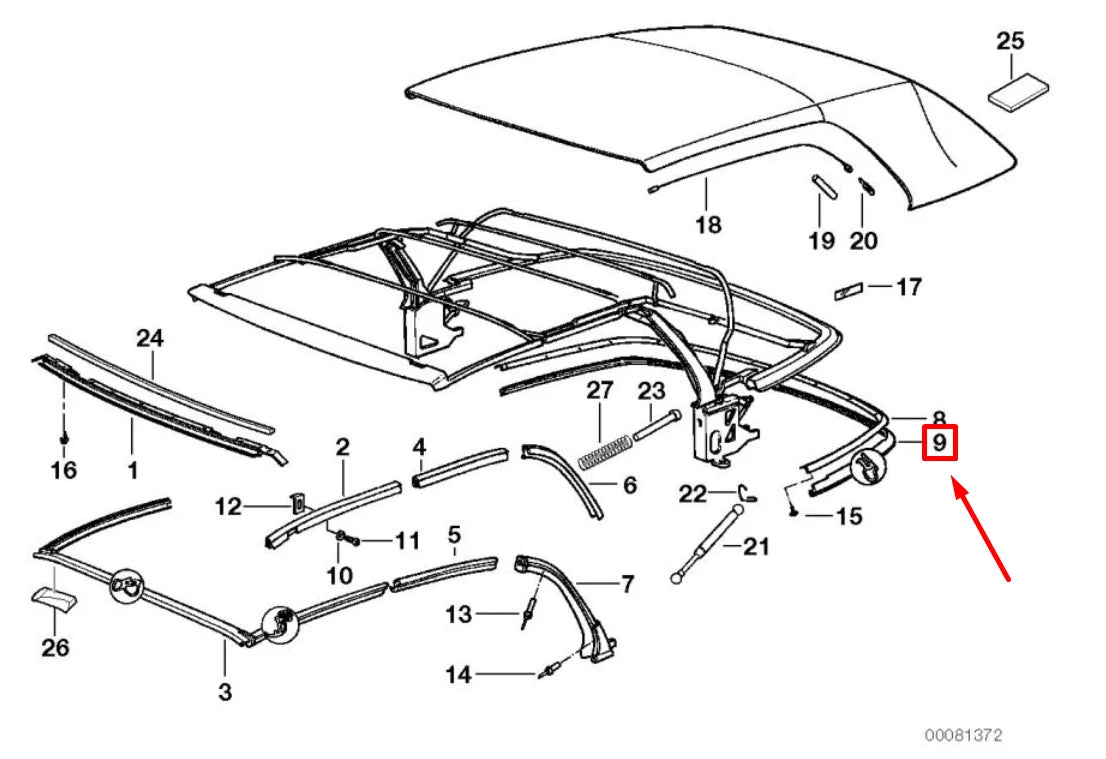NEW BMW 3 COMPACT E36 REAR TENSION HANGER GASKET 8135273 54318135273 ORIGINAL