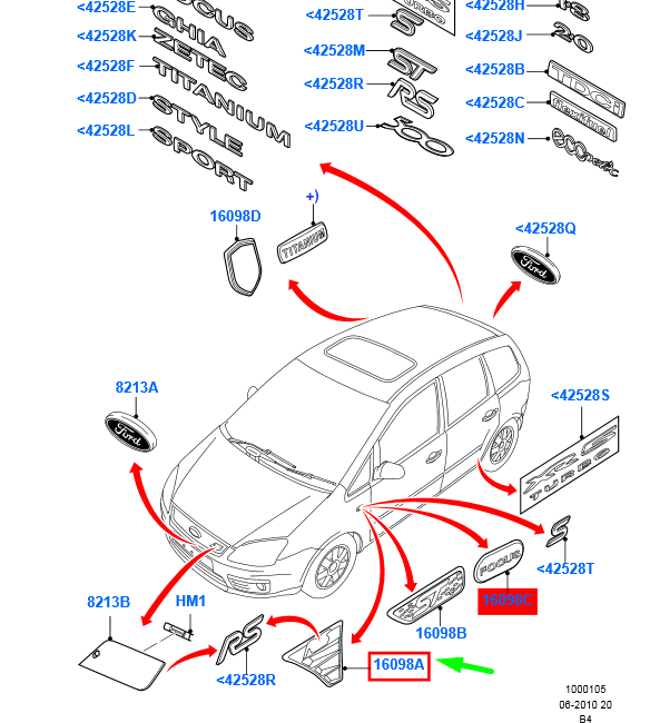 new ford focus mk2 front right fender grille vent trim 1675121 original